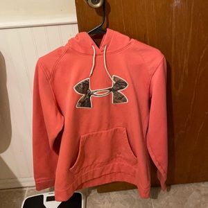 pink and camo under armor hoodie